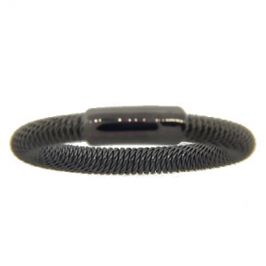 anillo oruga simple rodio negro